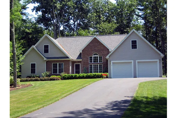 Ranch-style modular home with two-car garage